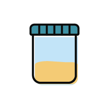 Icon of a urine collection cup, Urine Tests